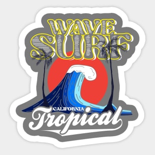 Wave Surf tropical California Summer beach Sticker